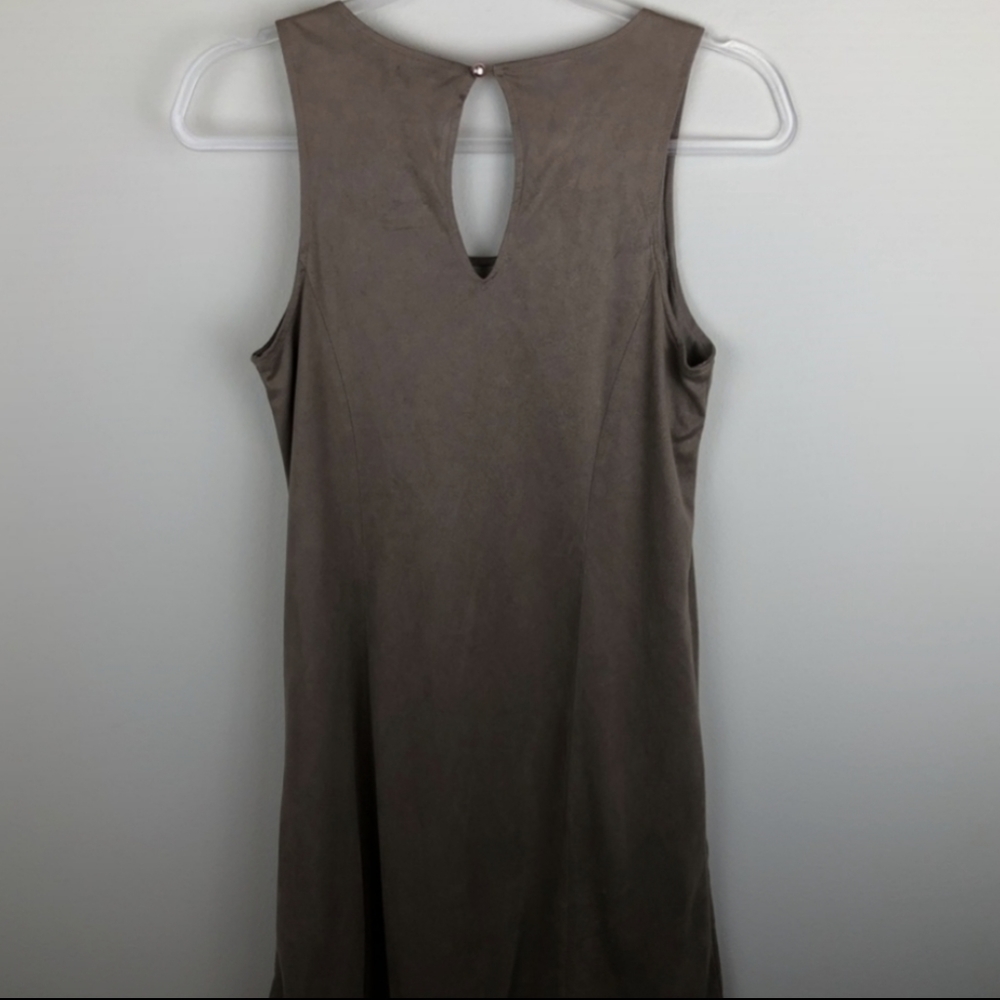Taupe Soft faux Suede tank dress - Picture 4 of 7